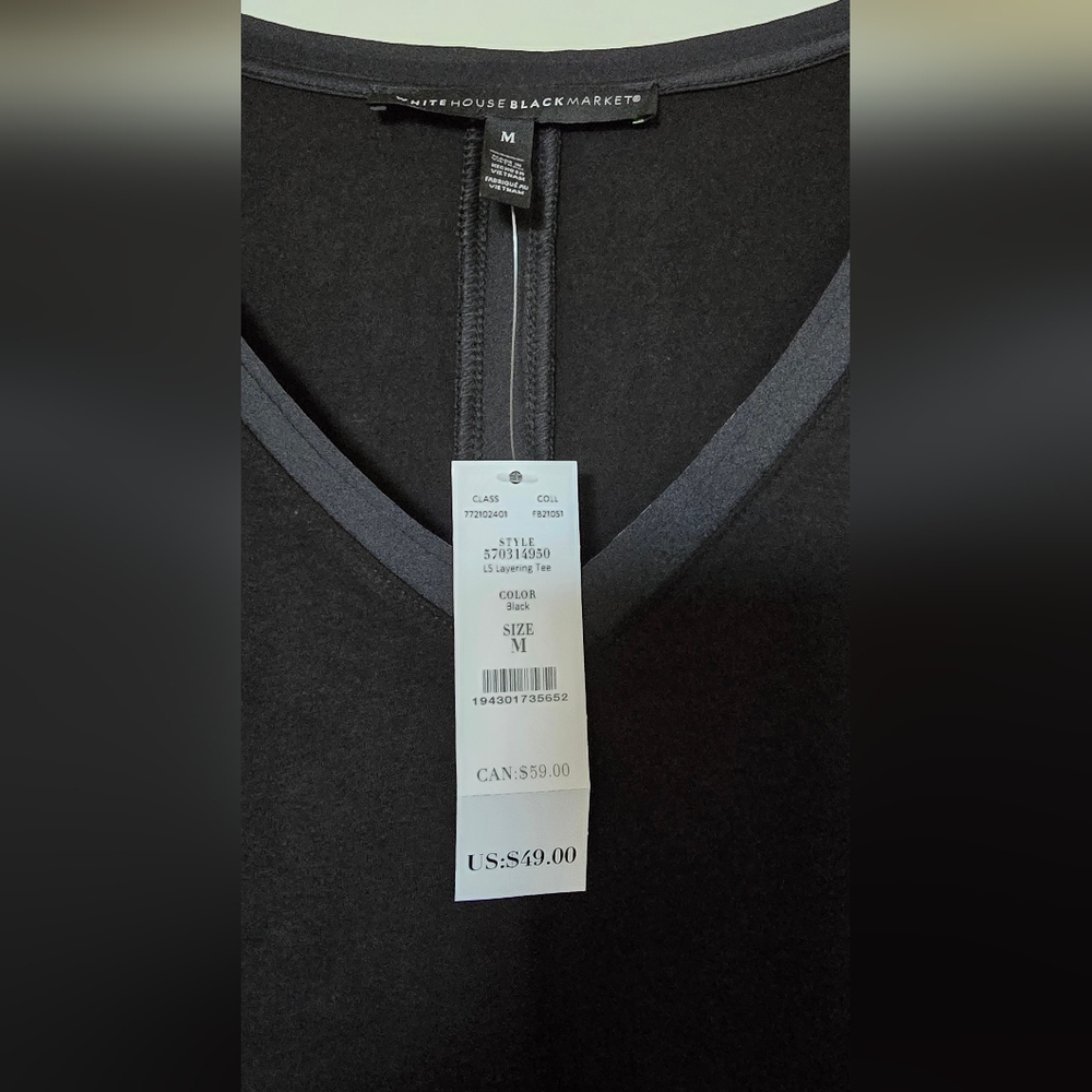 WHBM LONG SLEEVE TEE SIZE MEDIUM - Picture 3 of 4